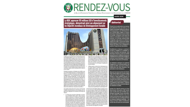 Rendez-vous : le bulletin d’information trimestriel de la Banque d’Investissement et de Développement de la CEDEAO